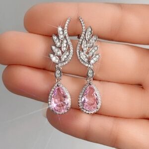 Women's CZ Angel Wing Dangle Tear Drop Earrings Jewelry Clearance